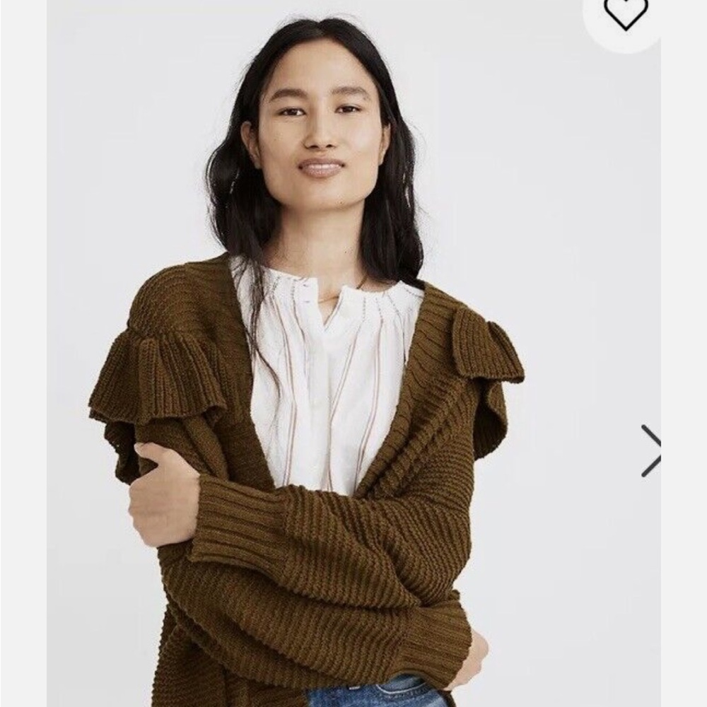 Madewell Ruffle Cardigan Sweater - Picture 2 of 7